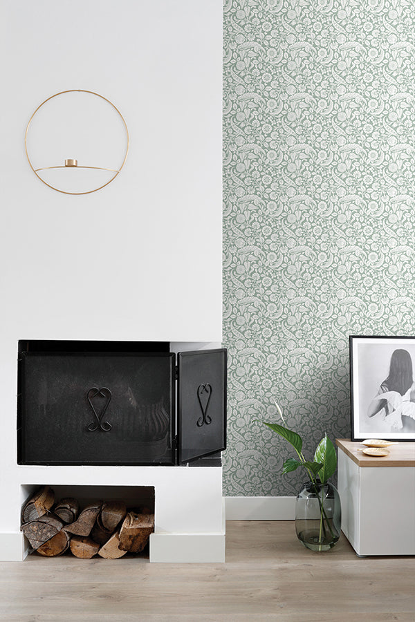 cordelia-green-baroque-blooms-wallpaper-york-wallcoverings-dd139329 - York Wallcoverings Wallpaper