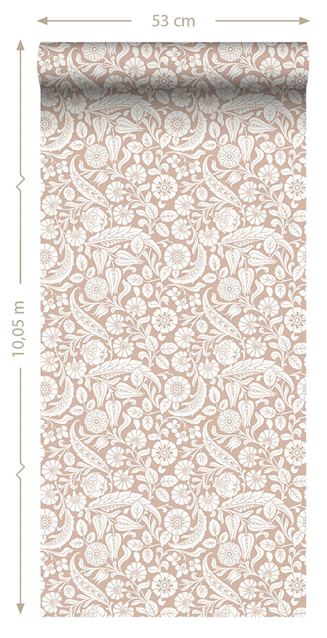 cordelia-pink-baroque-blooms-wallpaper-york-wallcoverings-dd139330 - York Wallcoverings Wallpaper