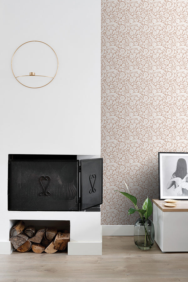 cordelia-pink-baroque-blooms-wallpaper-york-wallcoverings-dd139330 - York Wallcoverings Wallpaper