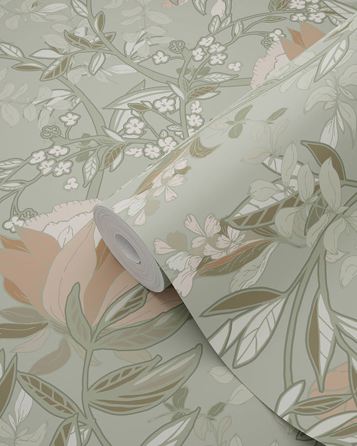 ester-sage-nouveau-blooms-wallpaper-york-wallcoverings-dd139419 - York Wallcoverings Wallpaper