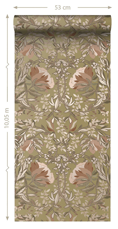 ester-gold-nouveau-blooms-wallpaper-york-wallcoverings-dd139568 - York Wallcoverings Wallpaper