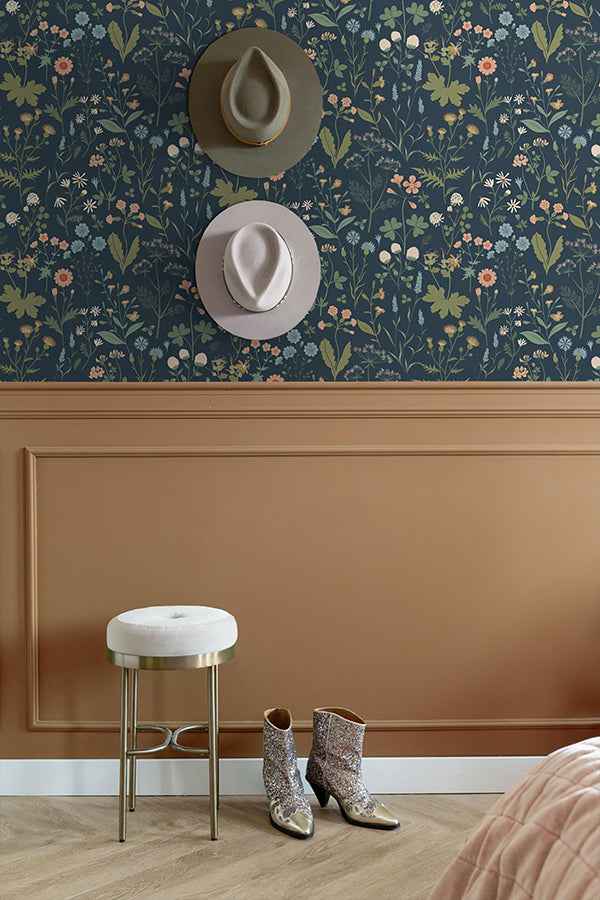 Letitia Indigo Summer Meadows Wallpaper - York Wallcoverings - DD139698 - York Wallcoverings Wallpaper