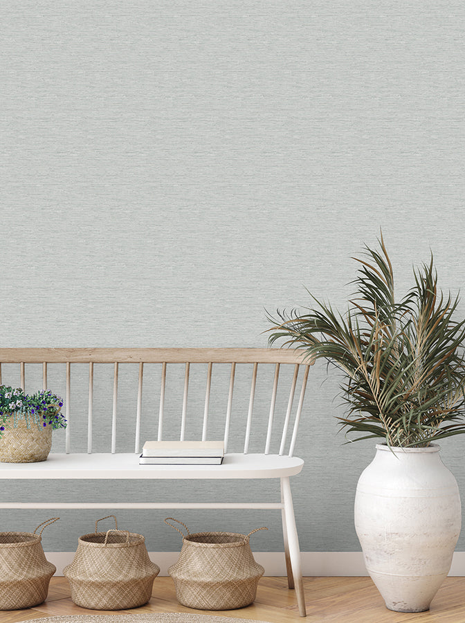 miya-grey-faux-grasscloth-wallpaper-york-wallcoverings-fd43313 - York Wallcoverings Wallpaper