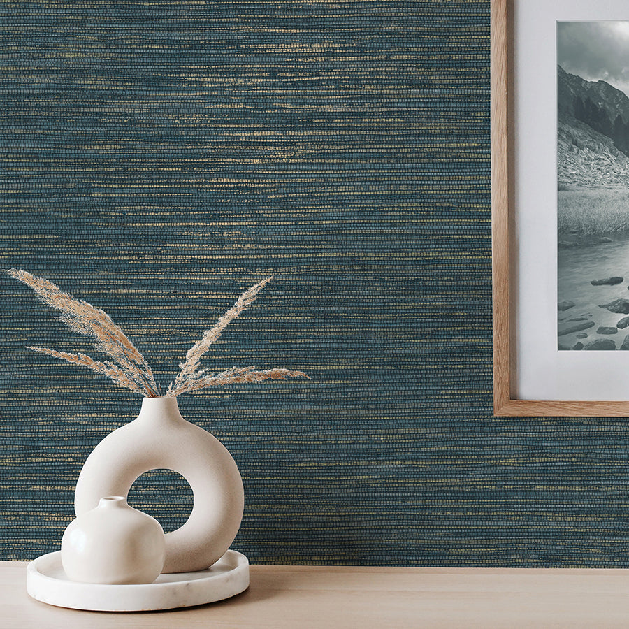 fusion-navy-plain-wallpaper-york-wallcoverings-m1769 - York Wallpaper Wallpaper