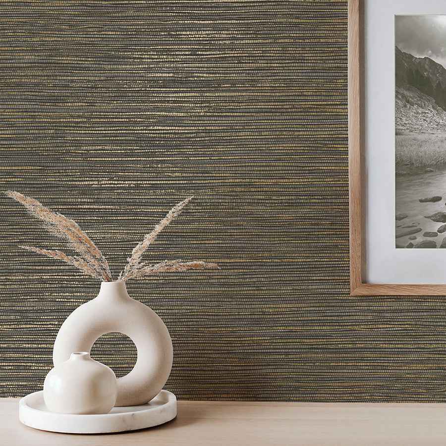 Fusion Charcoal Plain Wallpaper - York Wallcoverings - M1770 - York Wallcoverings Wallpaper
