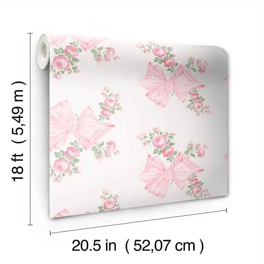 Rosa Beaux Pink Peel & Stick Wallpaper - York Wallcoverings - LFS6273 - York Wallcoverings Wallpaper