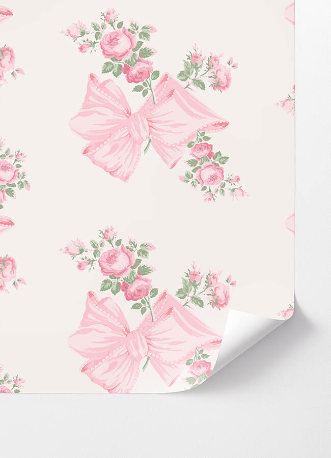 rosa-beaux-pink-peel-and-stick-wallpaper-york-wallcoverings-lfs6273 - York Wallcoverings Wallpaper