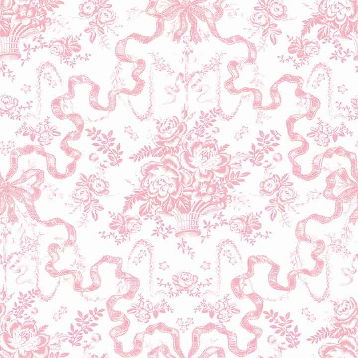 Fairytale Peony Pink Toile Wallpaper - York Wallcoverings - AST6271 - York Wallcoverings Wallpaper