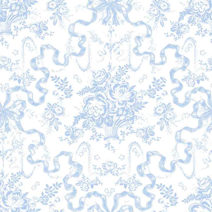 Fairytale Blissful Blue Toile Wallpaper - York Wallcoverings - AST6272