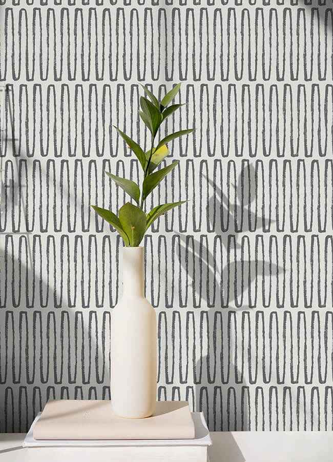 Porter Charcoal Peel and Stick Wallpaper - York Wallcoverings - NUS6220 - York Wallcoverings Wallpaper