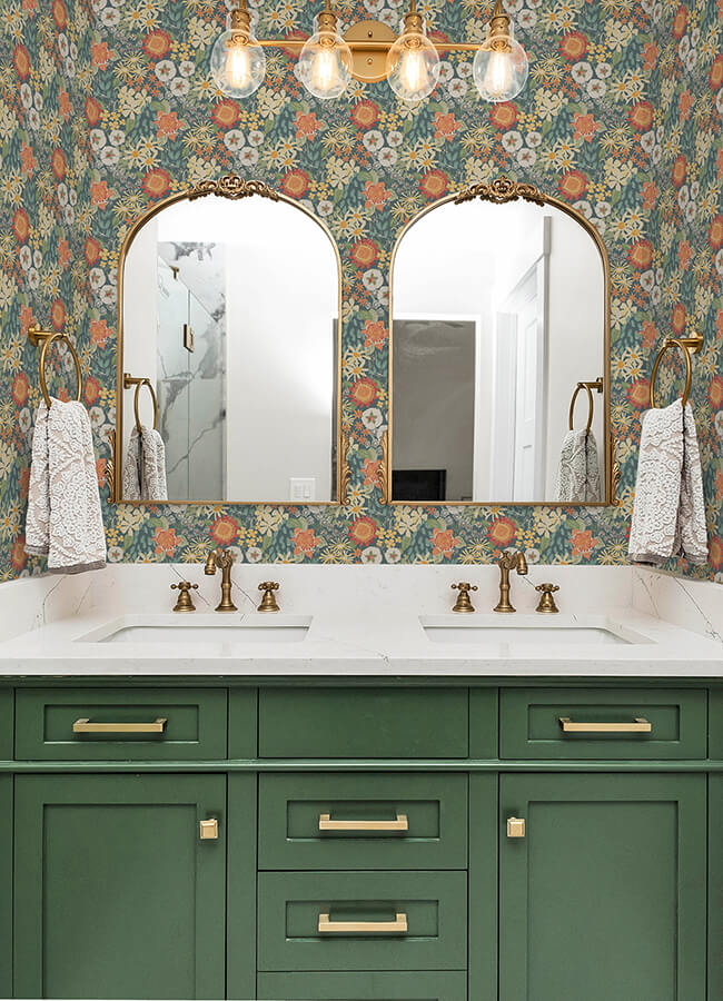 sadie-teal-peel-and-stick-wallpaper-york-wallcoverings-nus6222 - York Wallcoverings Wallpaper