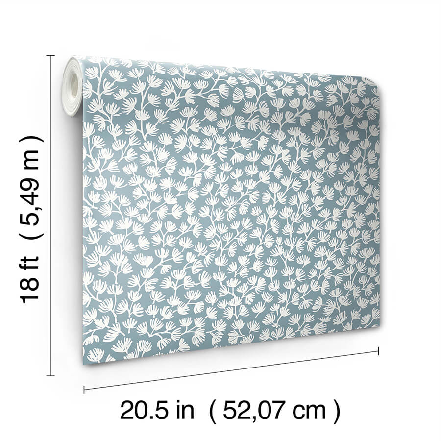 sea-fern-slate-blue-peel-and-stick-wallpaper-york-wallcoverings-sss6305 - York Wallcoverings Wallpaper