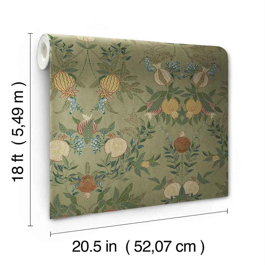 Melograno Moss Peel & Stick Wallpaper - York Wallcoverings - CJS6317 - York Wallcoverings Wallpaper