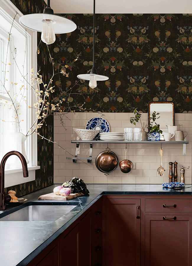 Melograno Cinder Peel & Stick Wallpaper - York Wallcoverings - CJS6319 - York Wallcoverings Wallpaper