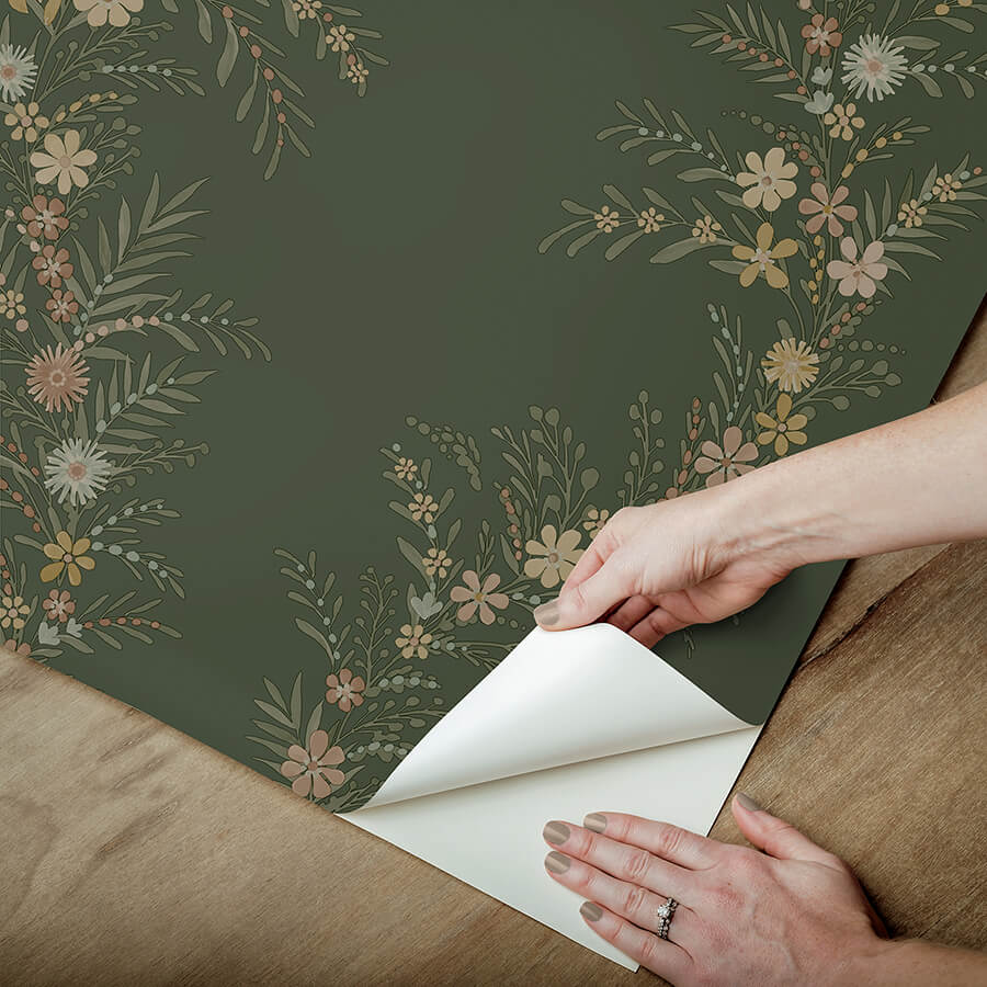 clj-posy-spruce-peel-and-stick-wallpaper-york-wallcoverings-cjs6325 - York Wallcoverings Wallpaper