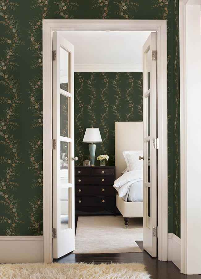 Posy Spruce Peel & Stick Wallpaper - York Wallcoverings - CJS6325 - York Wallcoverings Wallpaper