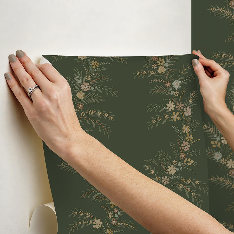 clj-posy-spruce-peel-and-stick-wallpaper-york-wallcoverings-cjs6325 - York Wallcoverings Wallpaper