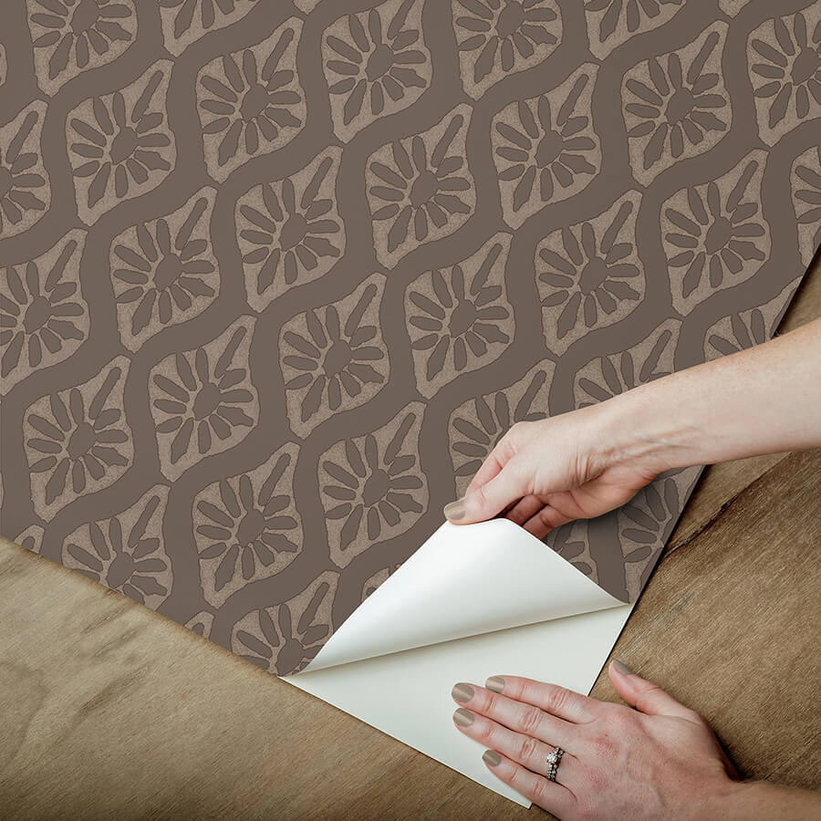 clj-nova-carob-brown-peel-and-stick-wallpaper-york-wallcoverings-cjs6328 - York Wallcoverings Wallpaper