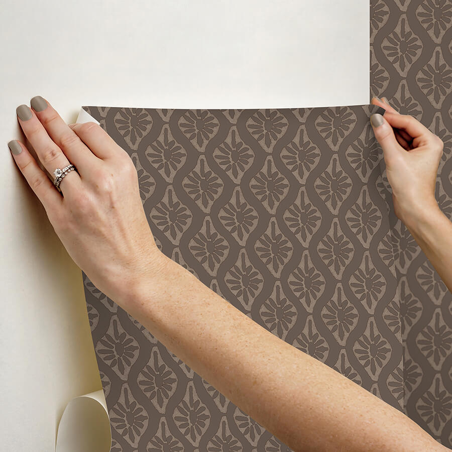 clj-nova-carob-brown-peel-and-stick-wallpaper-york-wallcoverings-cjs6328 - York Wallcoverings Wallpaper