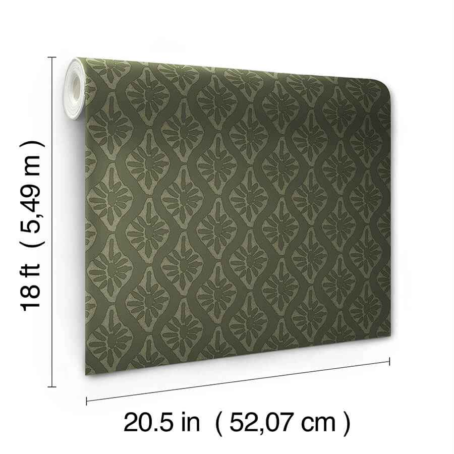 Nova Evergreen Peel & Stick Wallpaper - York Wallcoverings - CJS6329 - York Wallcoverings Wallpaper