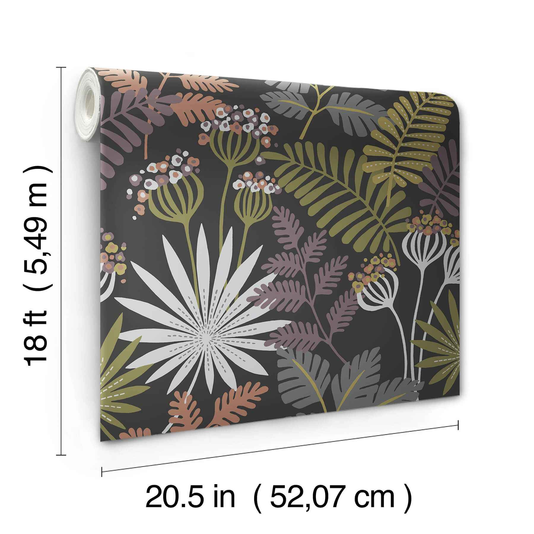 Marajo Black Peel and Stick Wallpaper - York Wallcoverings - NUS6214 - York Wallcoverings Wallpaper