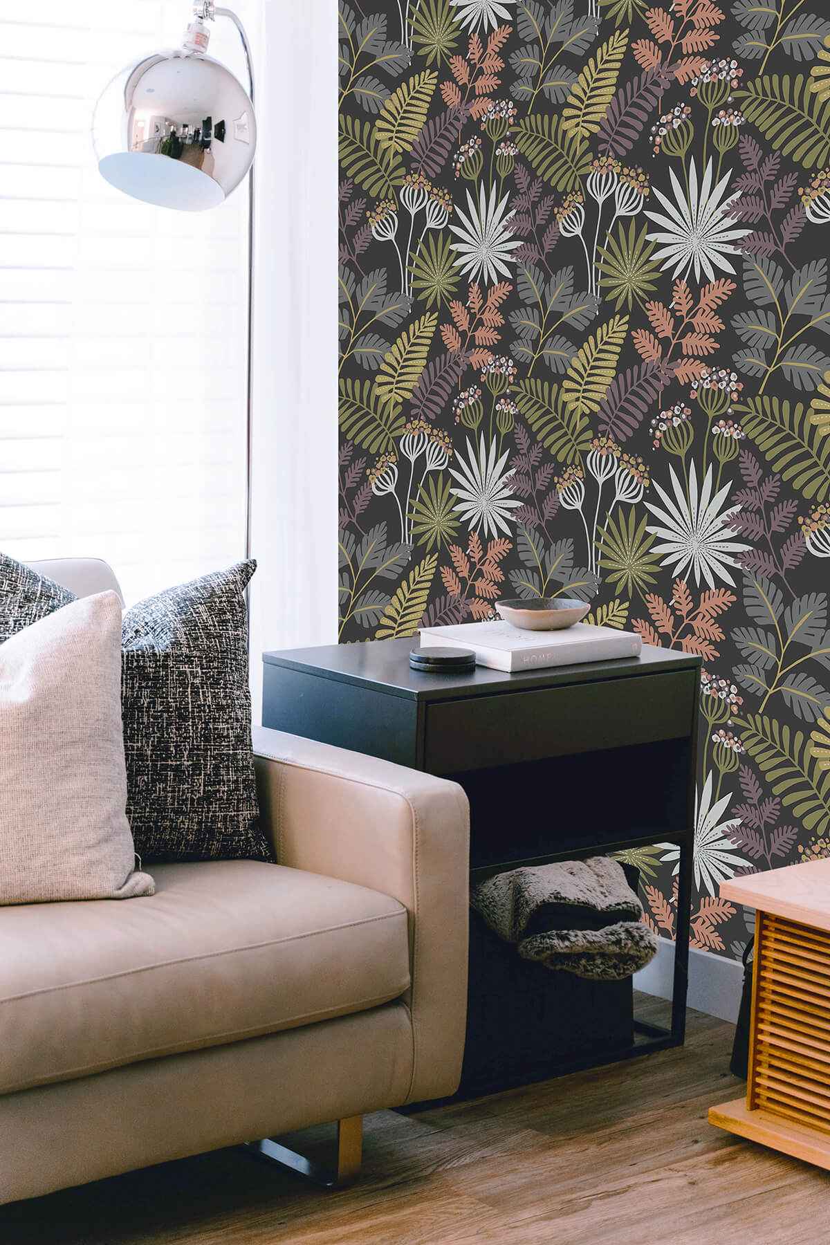 Marajo Black Peel and Stick Wallpaper - York Wallcoverings - NUS6214 - York Wallcoverings Wallpaper