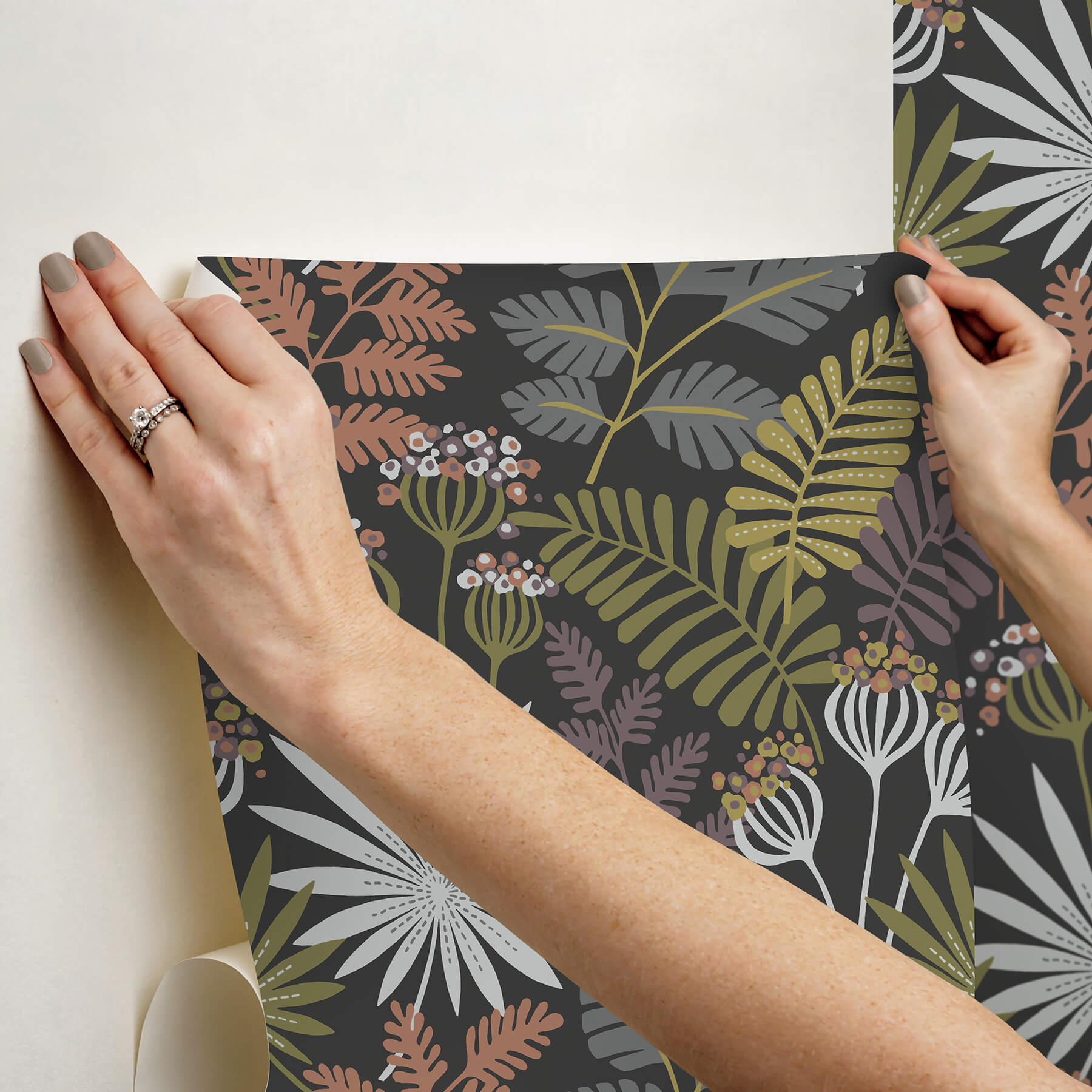 marajo-black-peel-and-stick-wallpaper-york-wallcoverings-nus6214 - York Wallcoverings Wallpaper