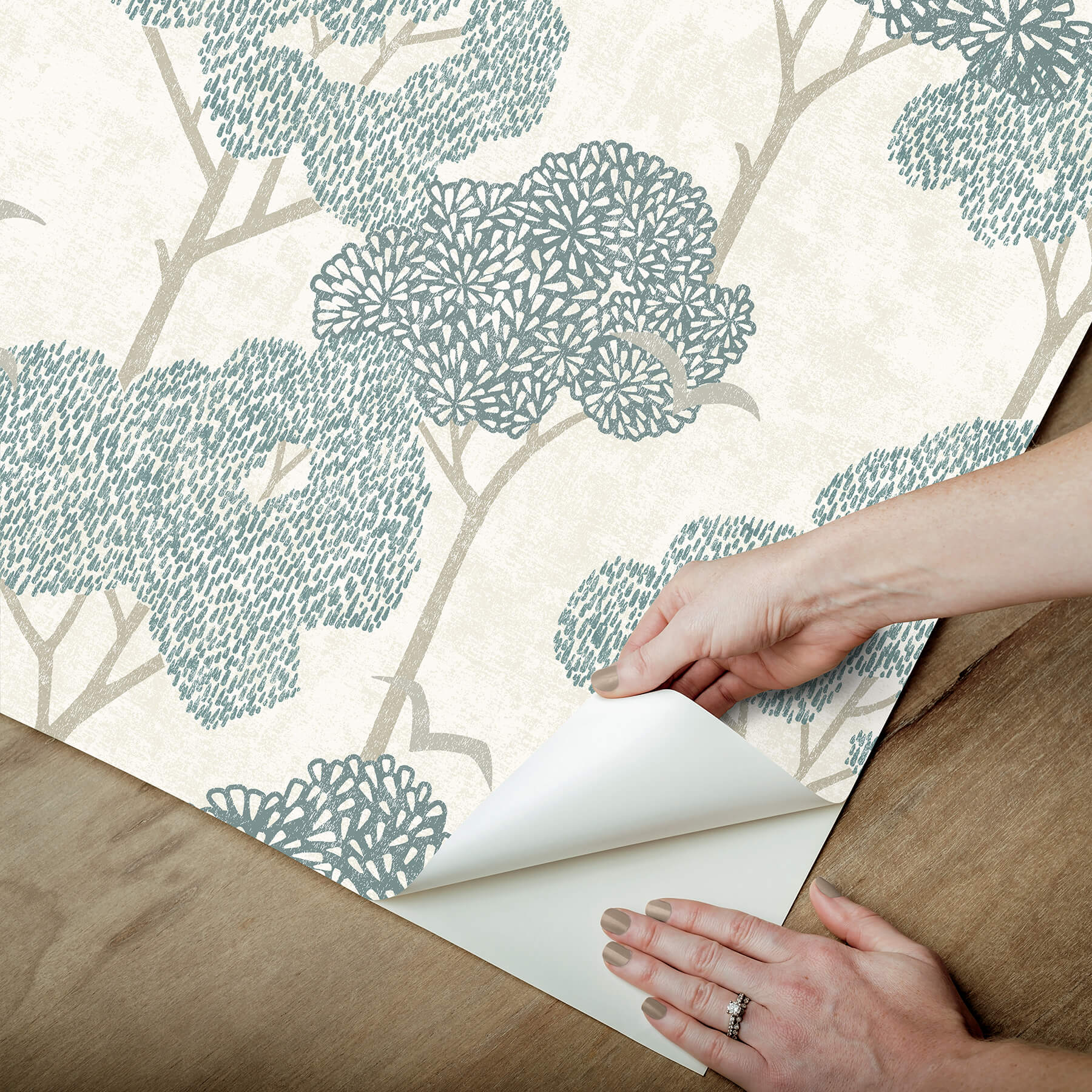 millie-blue-peel-and-stick-wallpaper-york-wallcoverings-nus6221 - York Wallcoverings Wallpaper