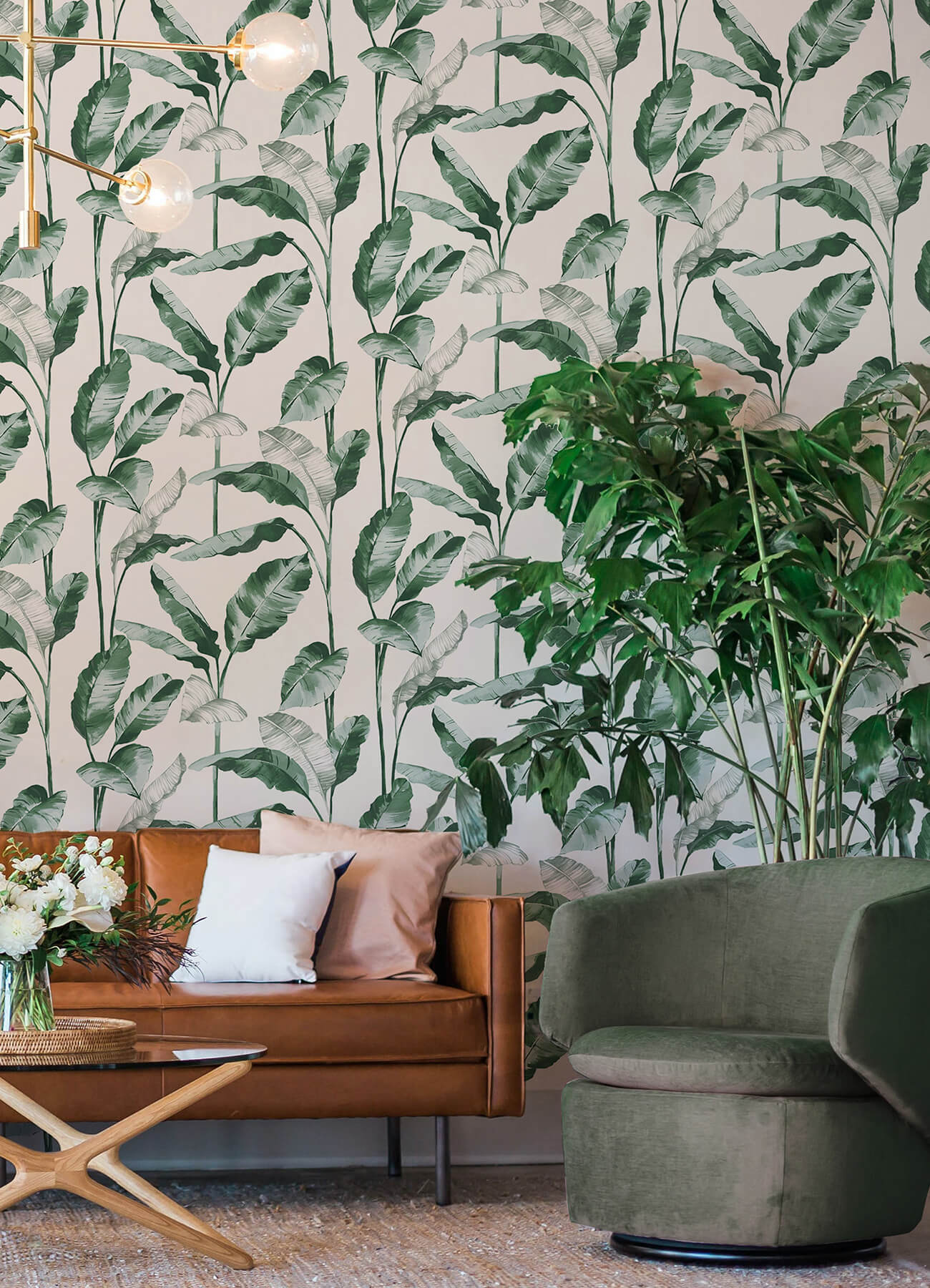 teal-banana-leaf-peel-and-stick-wallpaper-york-wallcoverings-nus4904 - York Wallcoverings Wallpaper
