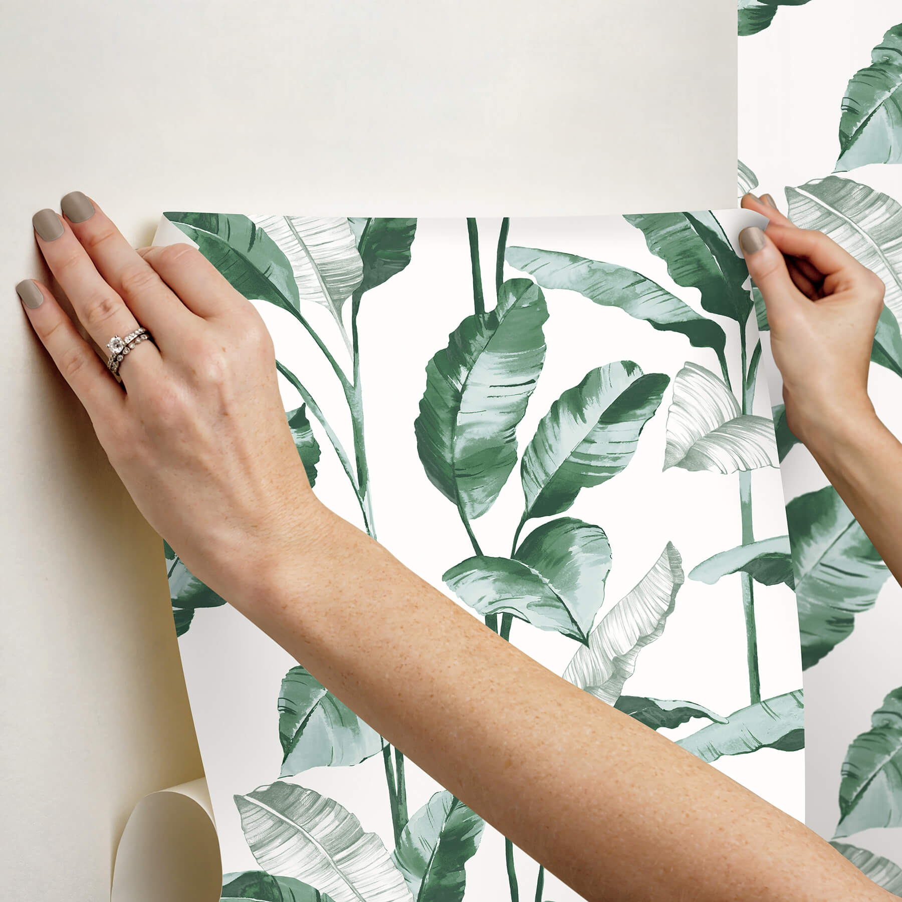 teal-banana-leaf-peel-and-stick-wallpaper-york-wallcoverings-nus4904 - York Wallcoverings Wallpaper