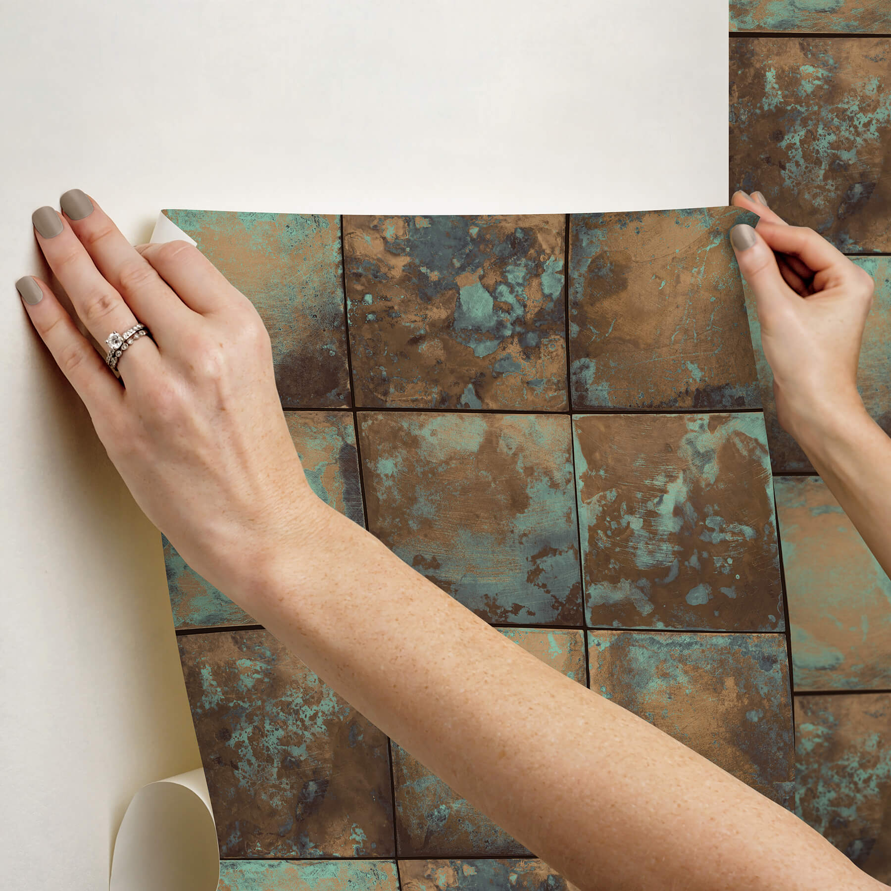 copper-metal-sheet-peel-and-stick-wallpaper-york-wallcoverings-nus4907 - York Wallcoverings Wallpaper
