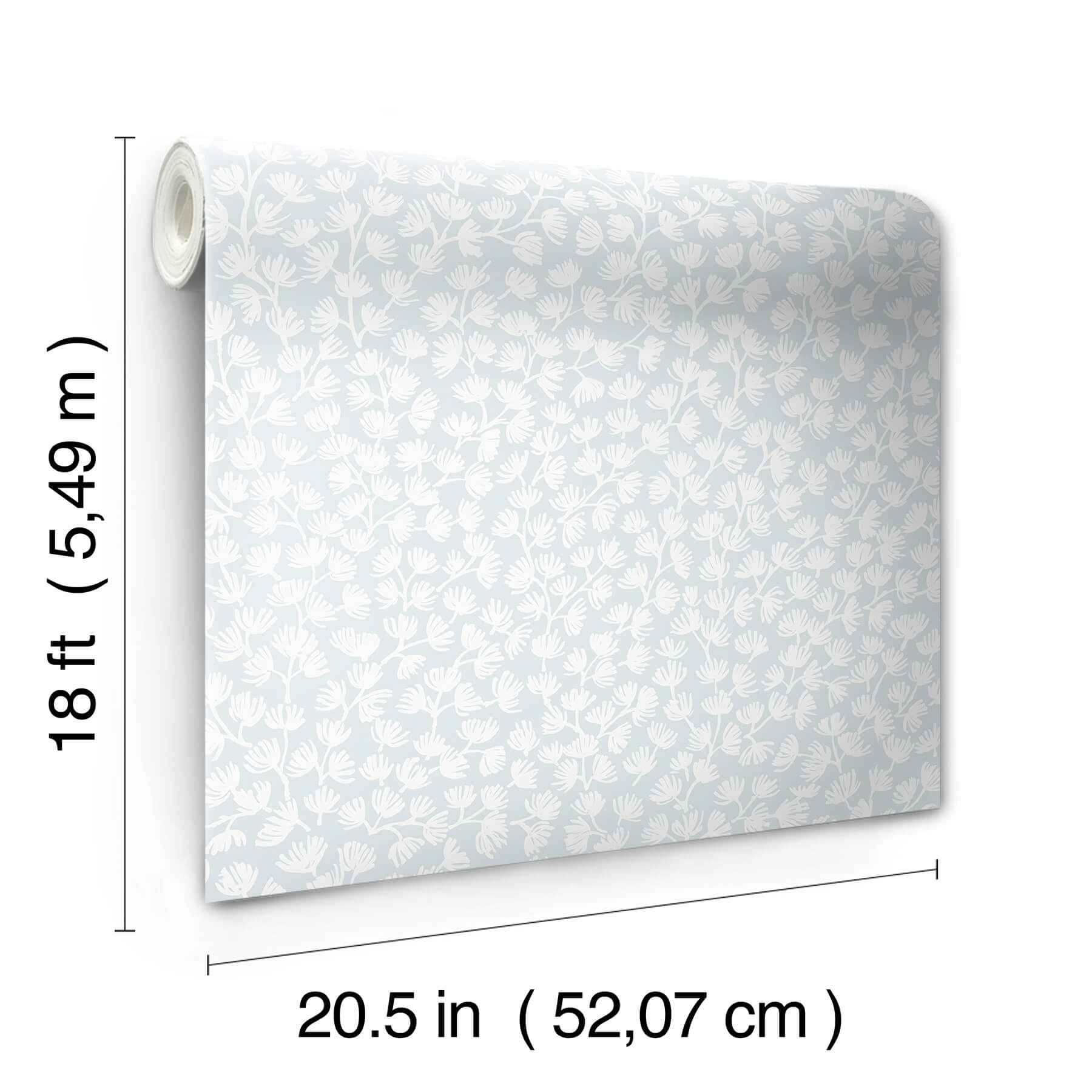 Sea Fern Blue Mist Peel and Stick Wallpaper - York Wallcoverings - SSS6307 - York Wallcoverings Wallpaper