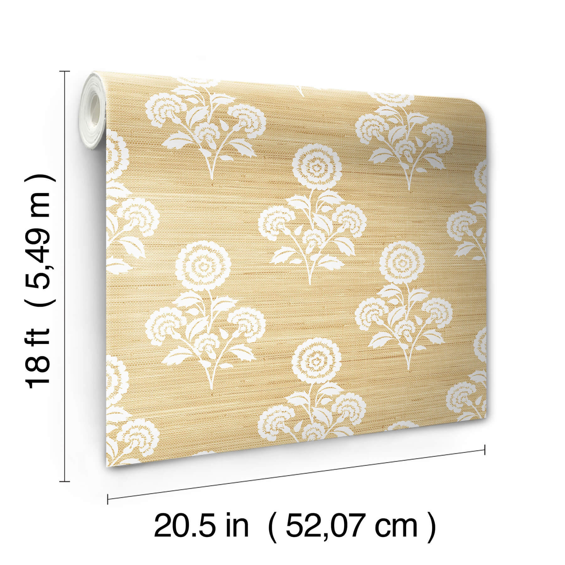 flourish-block-print-wheat-faux-grasscloth-peel-and-stick-wallpaper-york-wallcoverings-sss6308 - York Wallcoverings Wallpaper