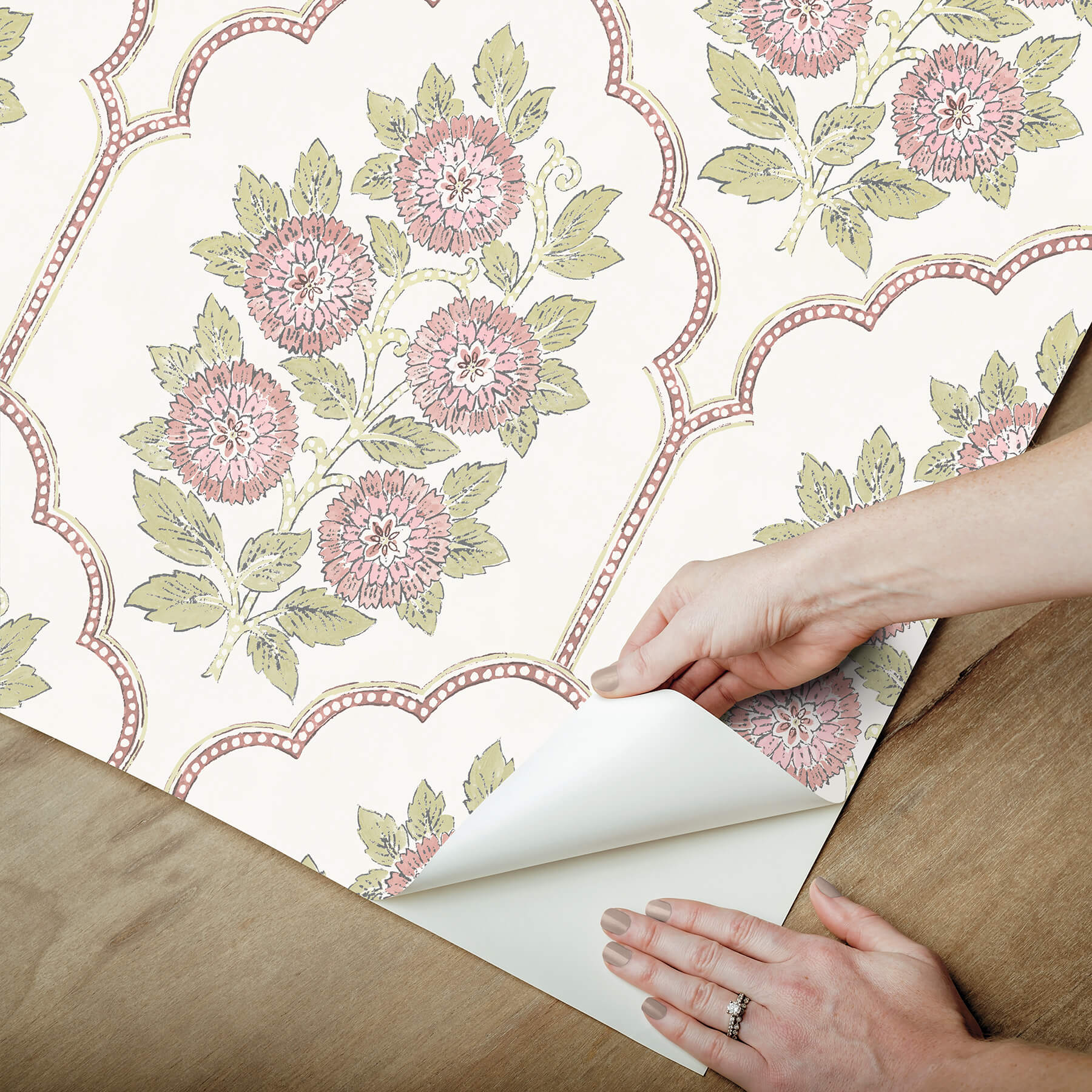 floral-bazaar-rose-water-peel-and-stick-wallpaper-york-wallcoverings-sss6314 - York Wallcoverings Wallpaper
