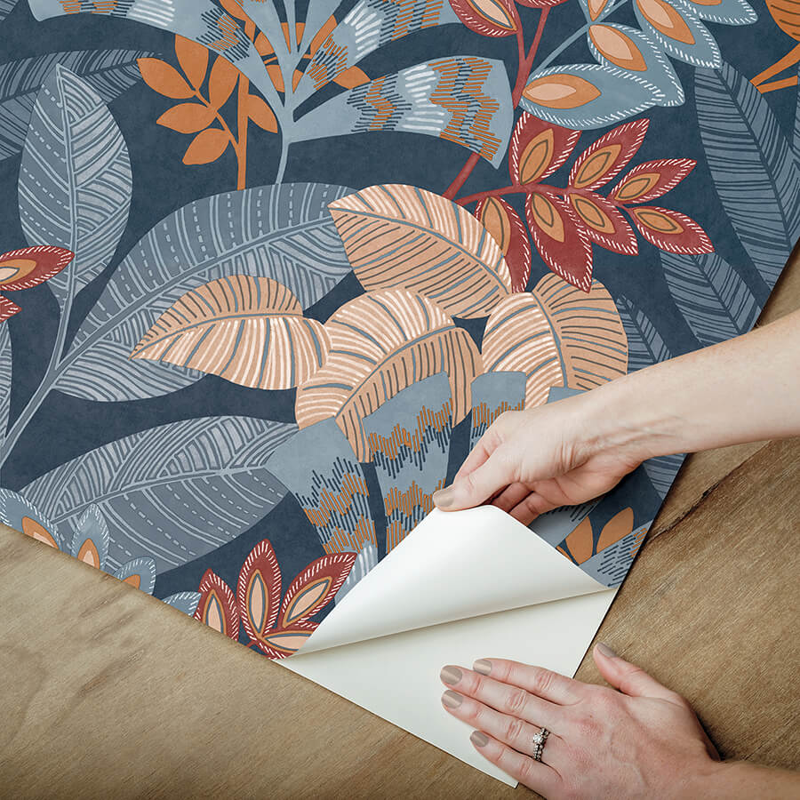 yara-blue-peel-and-stick-wallpaper-york-wallcoverings-nhs6171 - York Wallcoverings Wallpaper