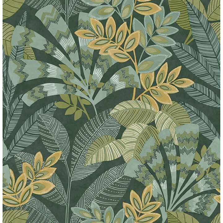 Yara Green Peel and Stick Wallpaper - York Wallcoverings - NHS6172 - York Wallcoverings Wallpaper