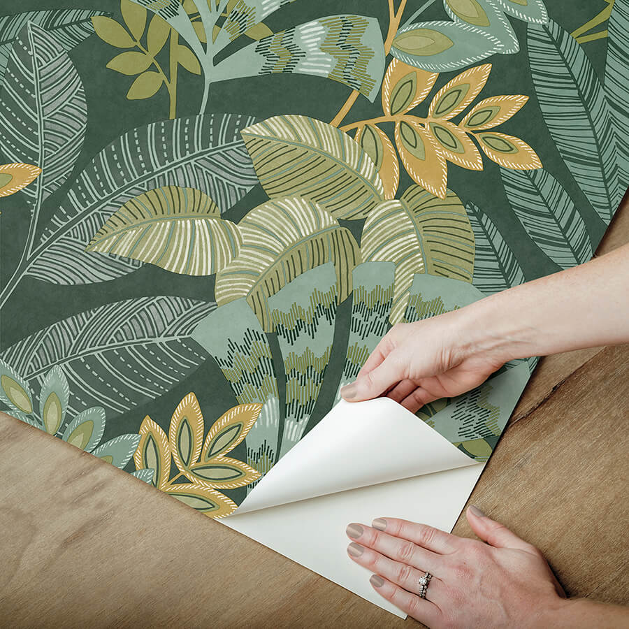yara-green-peel-and-stick-wallpaper-york-wallcoverings-nhs6172 - York Wallcoverings Wallpaper
