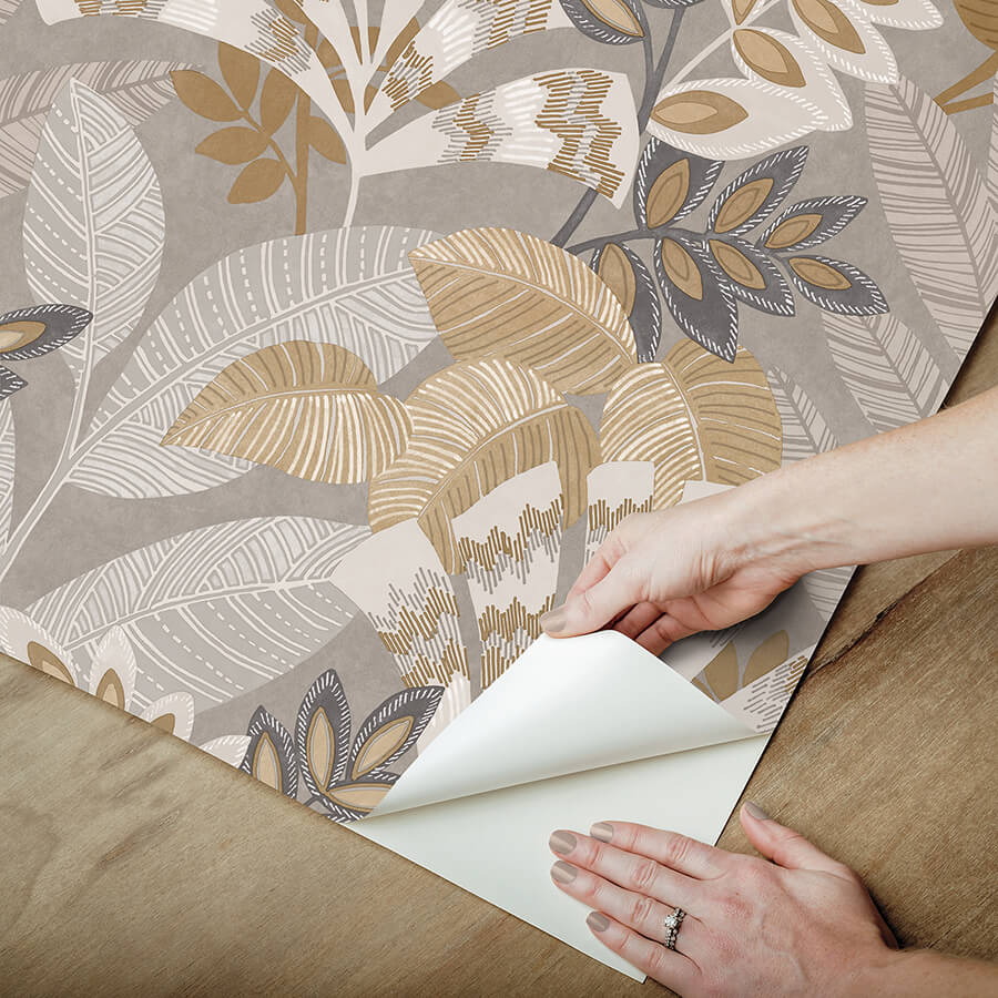 yara-taupe-peel-and-stick-wallpaper-york-wallcoverings-nhs6173 - York Wallcoverings Wallpaper