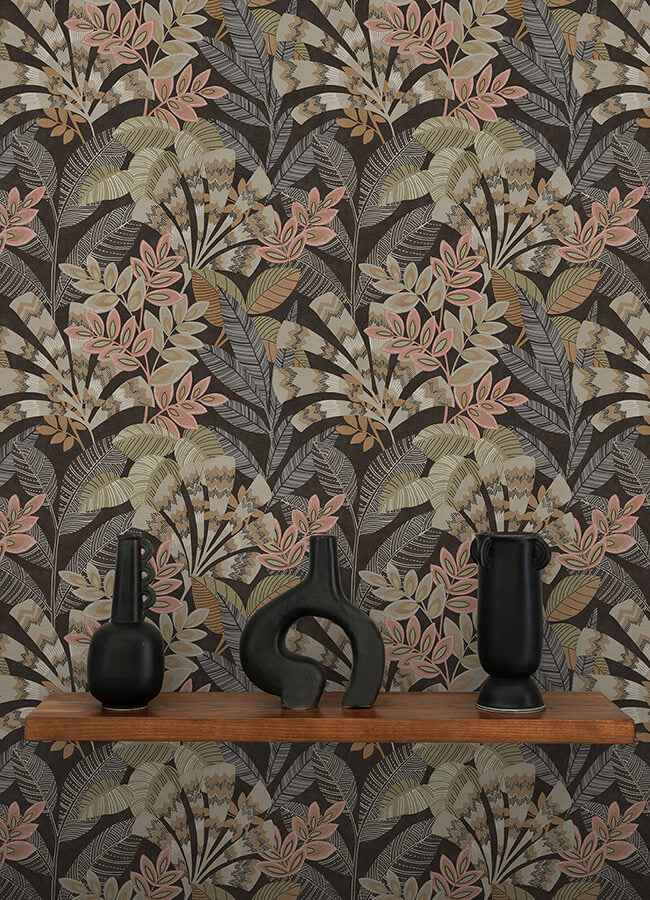 Yara Charcoal Peel and Stick Wallpaper - York Wallcoverings - NHS6174 - York Wallcoverings Wallpaper