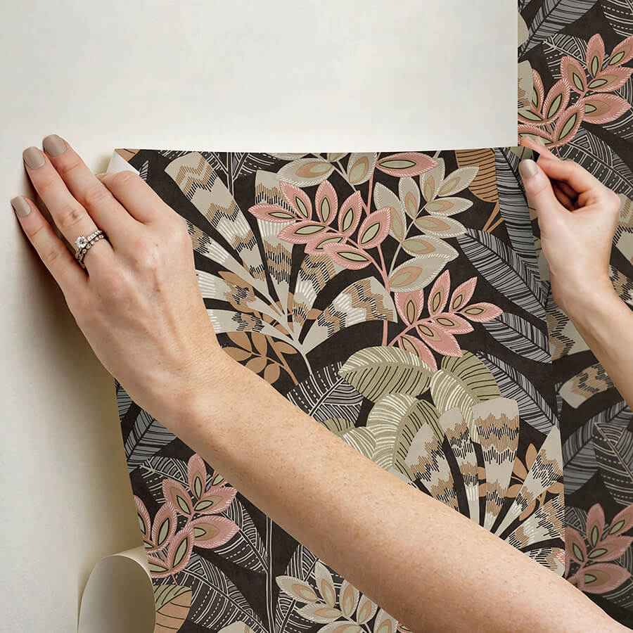 Yara Charcoal Peel and Stick Wallpaper - York Wallcoverings - NHS6174 - York Wallcoverings Wallpaper
