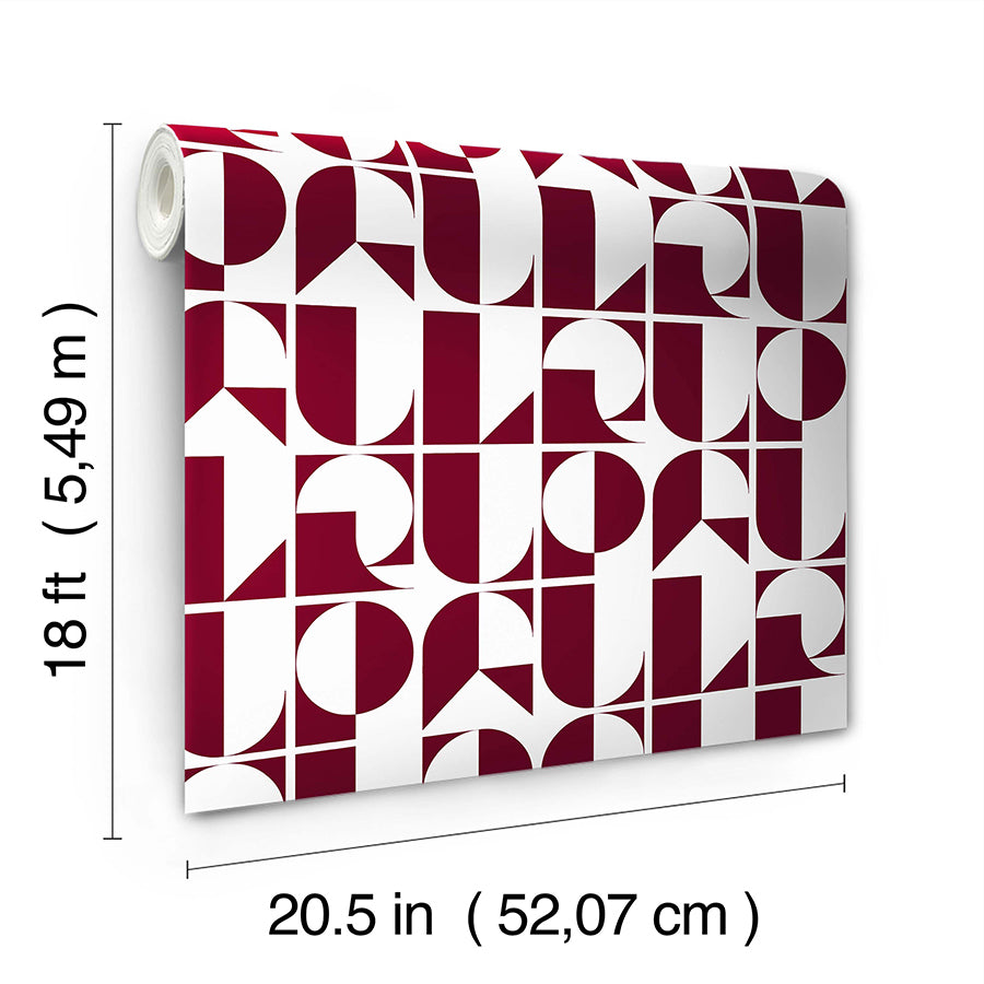 rudeco-oxblood-red-peel-and-stick-wallpaper-york-wallcoverings-rps6304 - York Wallcoverings Wallpaper