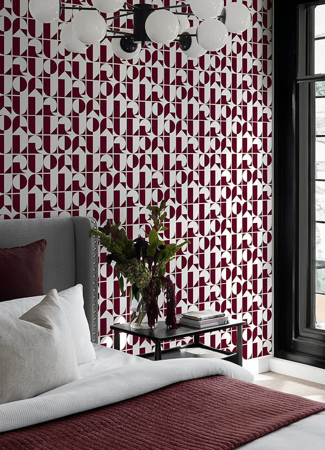 rudeco-oxblood-red-peel-and-stick-wallpaper-york-wallcoverings-rps6304 - York Wallcoverings Wallpaper