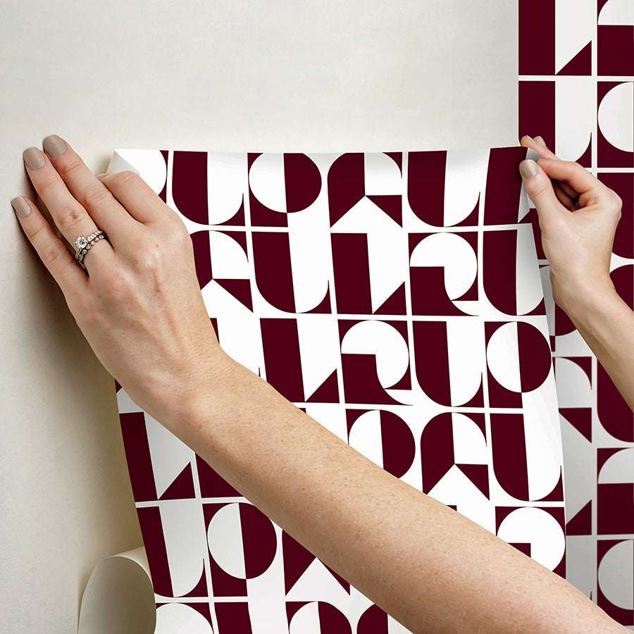 rudeco-oxblood-red-peel-and-stick-wallpaper-york-wallcoverings-rps6304 - York Wallcoverings Wallpaper