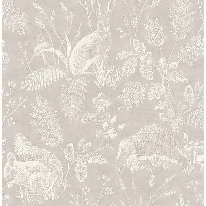 Woodland Light Grey Toile Wallpaper - York Wallcoverings - 4164-M1800