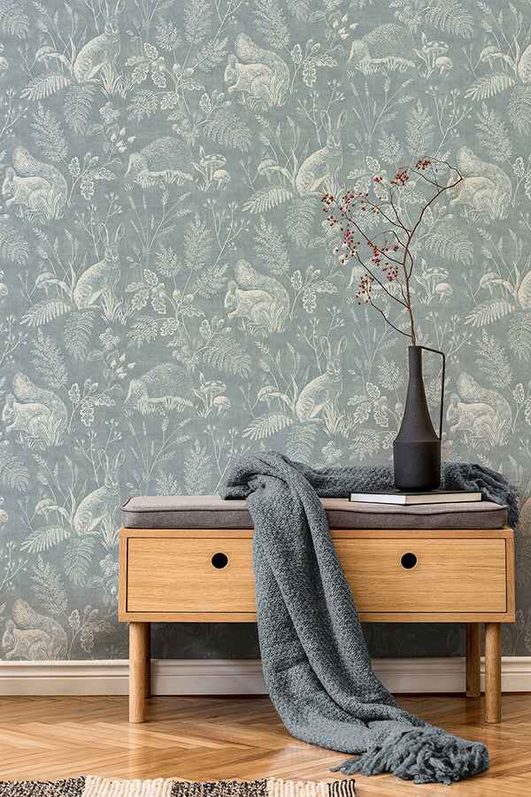 Woodland Blue Toile Wallpaper - York Wallcoverings - 4164-M1802 - York Wallcoverings Wallpaper