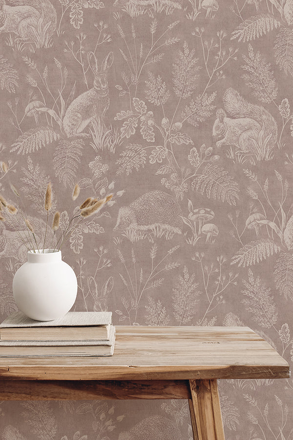 woodland-mahogany-toile-wallpaper-york-wallcoverings-4164-m1803 - York Wallpaper Wallpaper