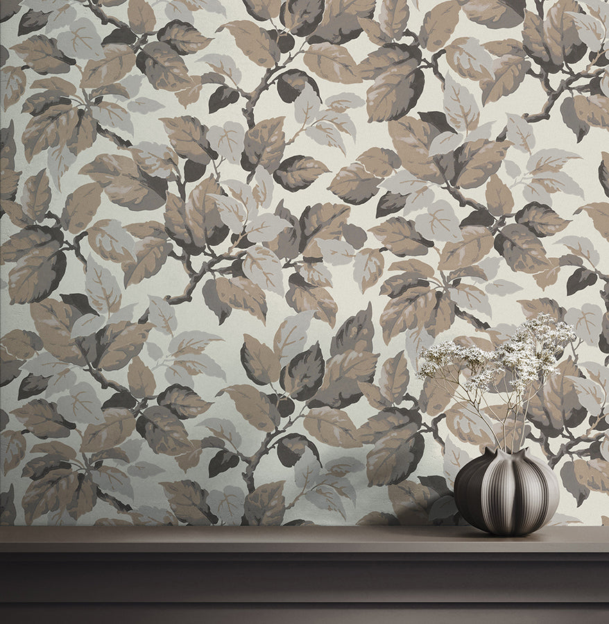 canopy-beige-leaf-wallpaper-york-wallcoverings-4164-m1806 - York Wallpaper Wallpaper