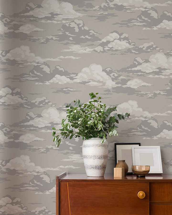 Cumulus Neutral Clouds Wallpaper - York Wallcoverings - 4164-M1809 - York Wallcoverings Wallpaper