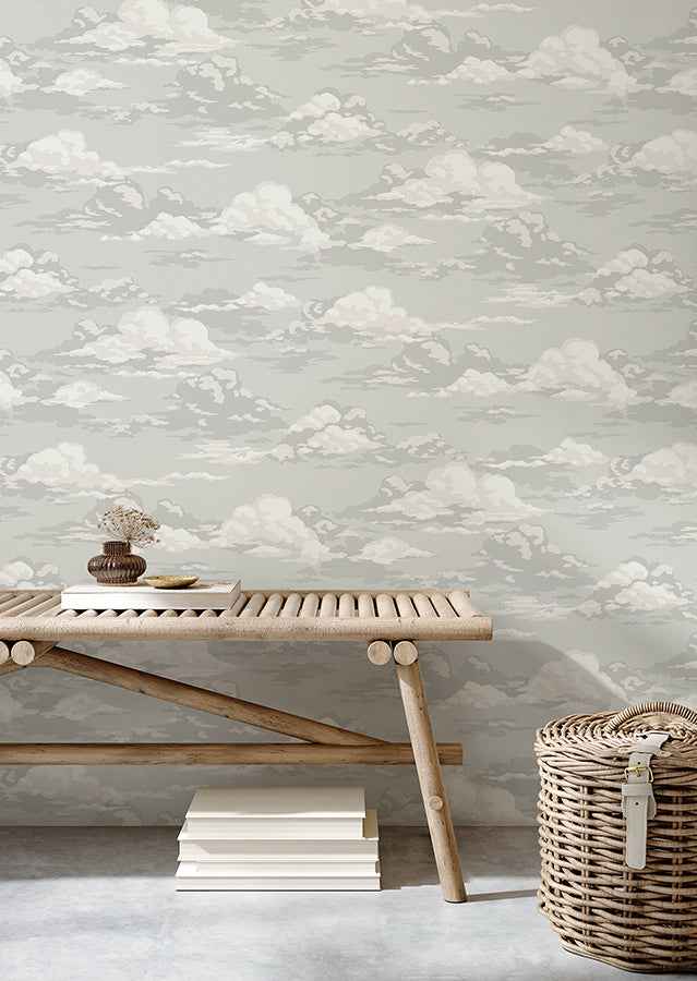 Cumulus Grey Clouds Wallpaper - York Wallcoverings - 4164-M1810 - York Wallcoverings Wallpaper