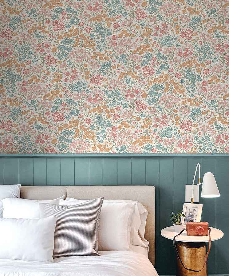 Ditsy Multi Daisies Wallpaper - York Wallcoverings - 4164-M1811 - York Wallcoverings Wallpaper